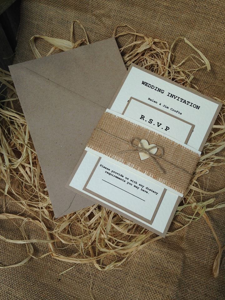 Rustic Hessian Wedding Invitation GBP465 Each Rustic Hessian Wedding Invitation GBP465 Each