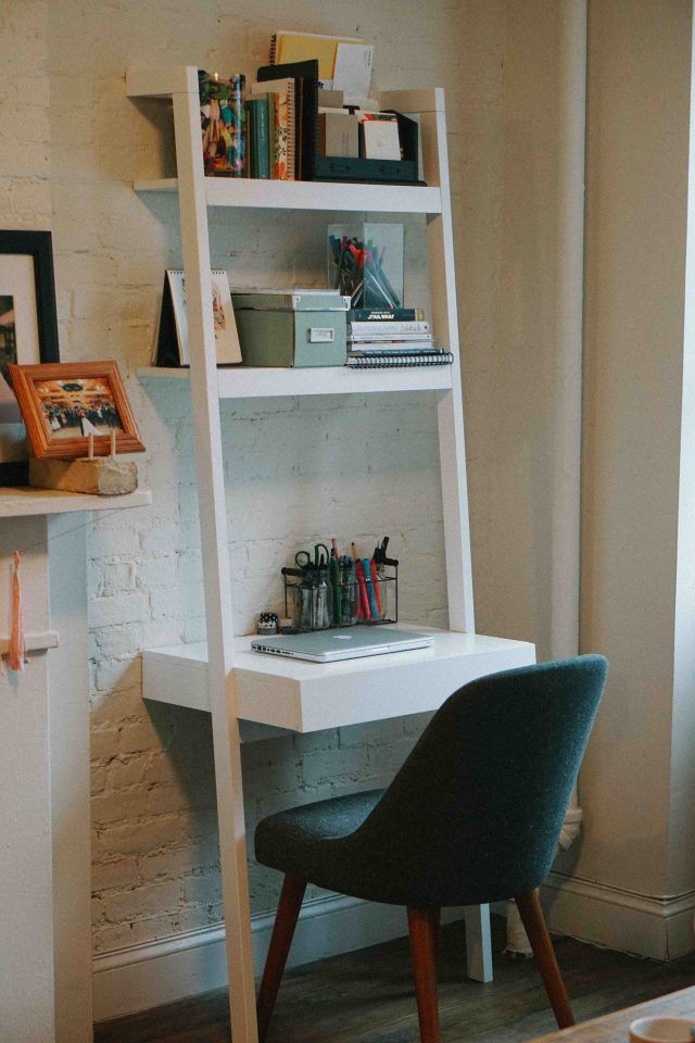 Home Office In An Apartment Decor Pinterest Small Home Office Leaning Desk In A Small Apartment Nyc Decor
