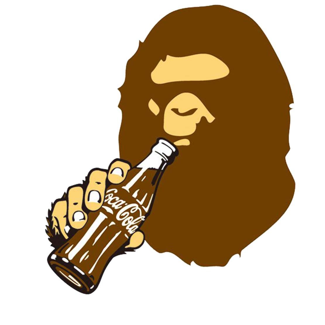One A Bathing Ape Bape Classic Brown Vinyl Sticker Decal Laptop Luggage Monkey