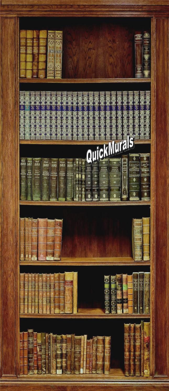 Library Books Book Case Wall Art Wall Mural Self Adhesive Vinyl Decal Wallpaper