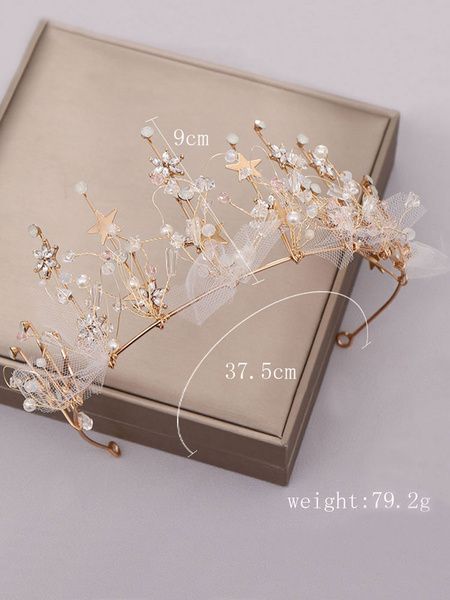 Coiffe de mariage diadème en métal strass accessoires de cheveux de mariée