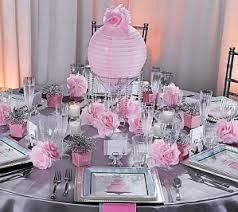 Deco Rose Et Gris Pour Table