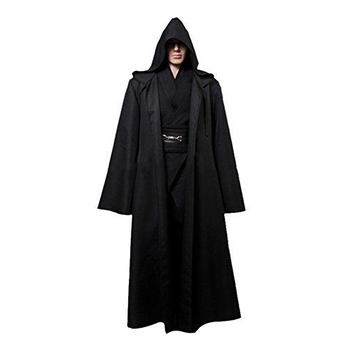 Star Wars Brown Sith Jedi Robe Wool Cloak obi wan Kenobi Hooded Cosplay Costume