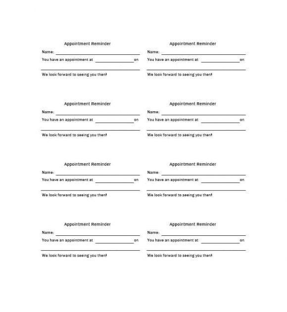 Blank Appointment Card 8 Card Templates Free Regarding Free Medical Appointment Card Template In 2021 Card Templates Free Appointment Cards Business Card Appointment
