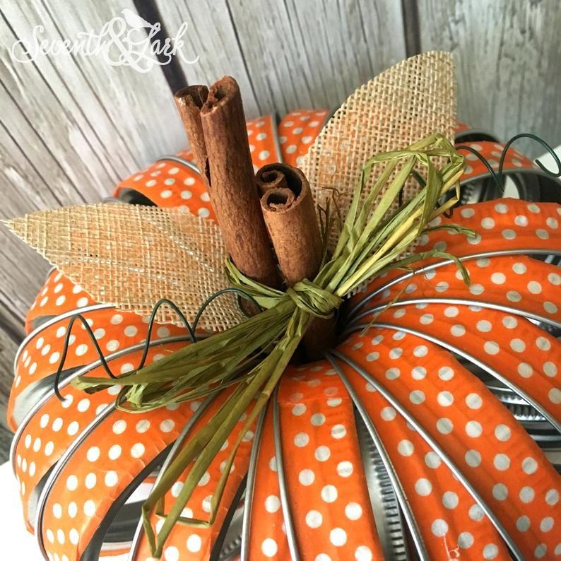 DIY KIT - Mason Jar Pumpkin - Mason Jar Lid Crafts - Fall Pumpkin - Mason Jar Lid Pumpkin - Craft Kit - Fall Crafts - Fall pumpkin Decor