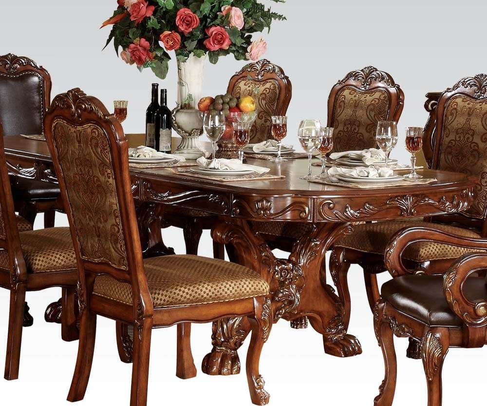 Dresden Wood Wood Veneer Dining Table In 2021 Dining Table Double Pedestal Dining Table Pedestal Dining Table