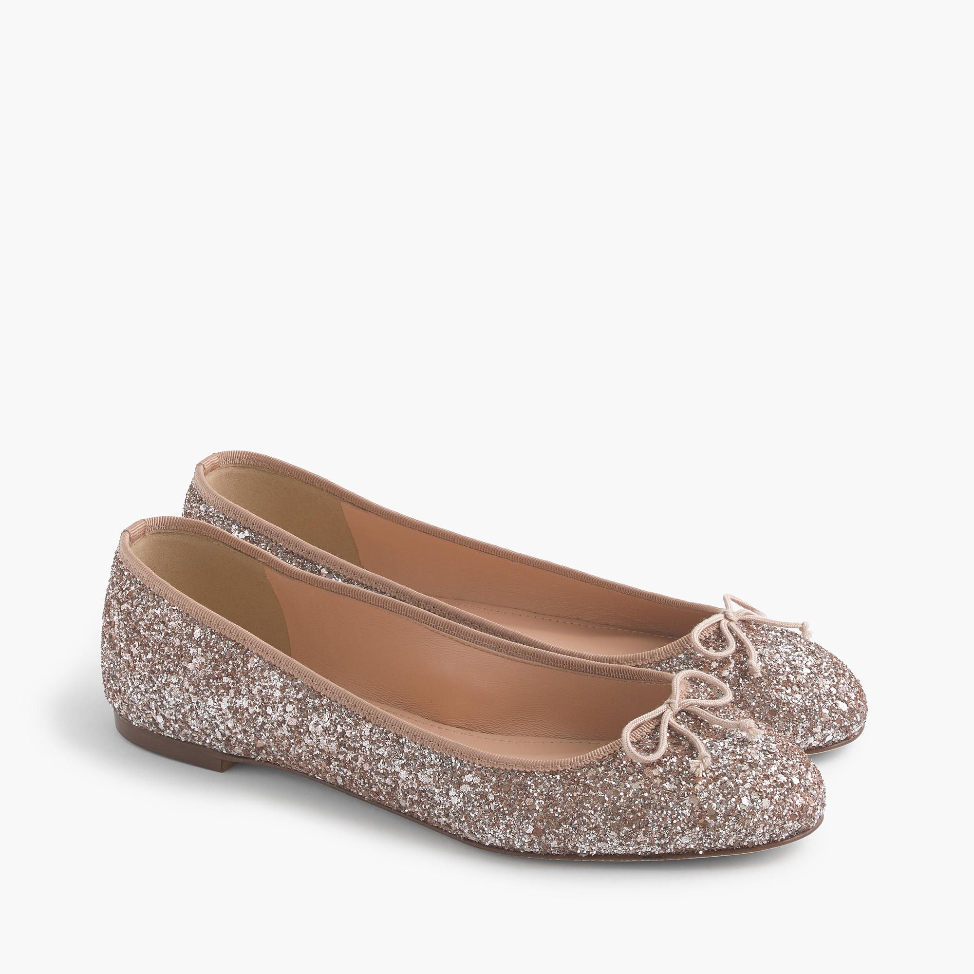 glitter ballet flats for women