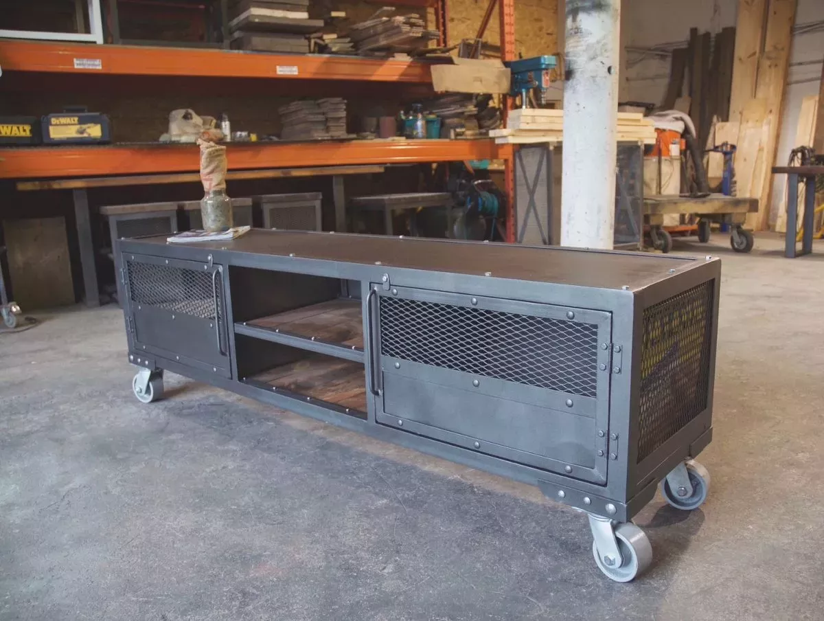 Mesa Tv Consola Estilo Industrial Ruedas 13 780 00 En Mercado Libre Muebles Para Tv Mesas Para Tv Industrial Moderno