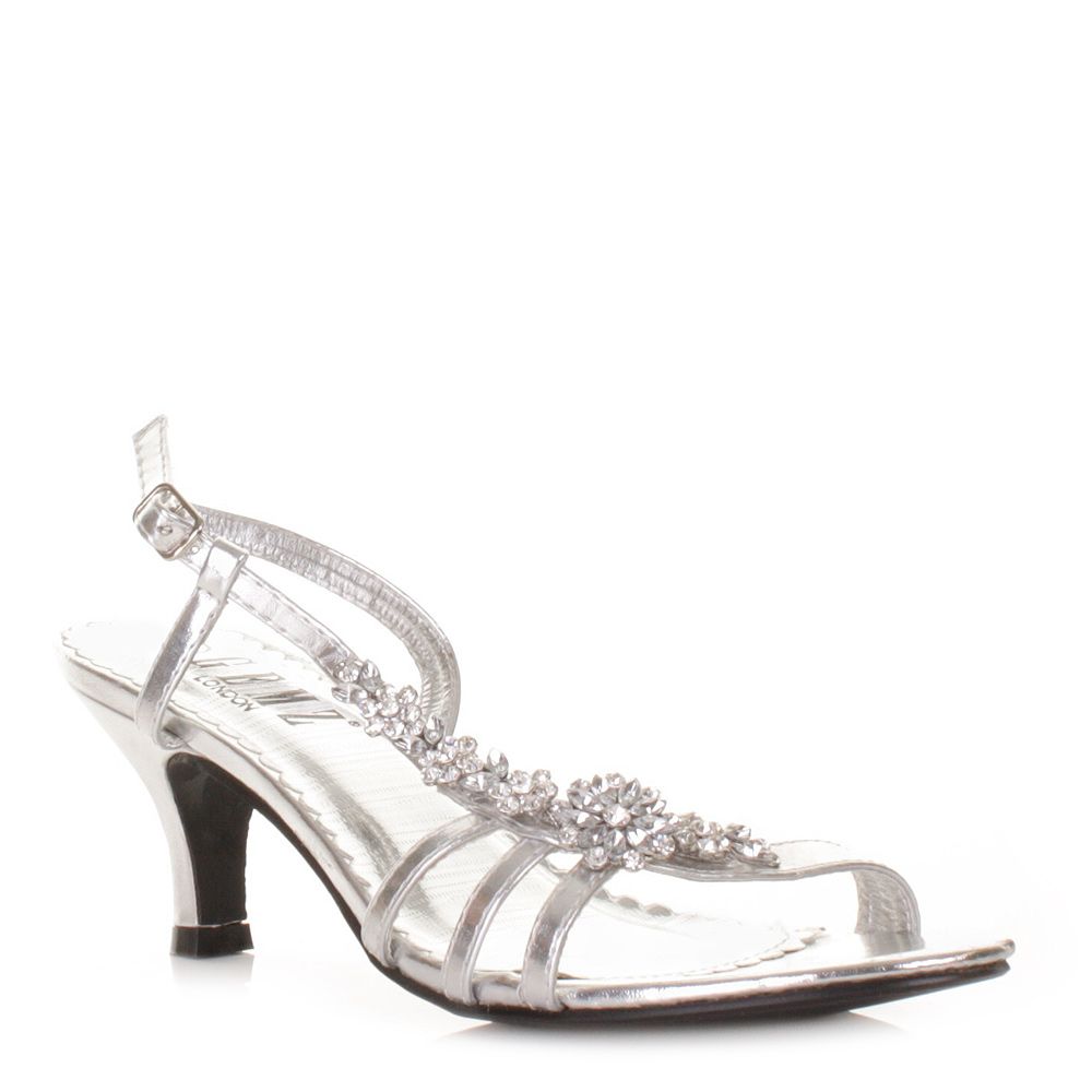 Low Heel Silver Diamante Bridesmaid Shoes Vegas Wedding Ideas Low Heel Silver Diamante Bridesmaid Shoes