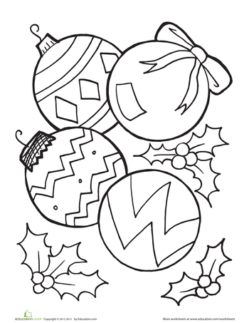 Christmas Ornaments Coloring Page Christmas Coloring Pages Worksheets: Christmas Ornaments Coloring Page - Christmas Ornaments Coloring Page Christmas Coloring Pages