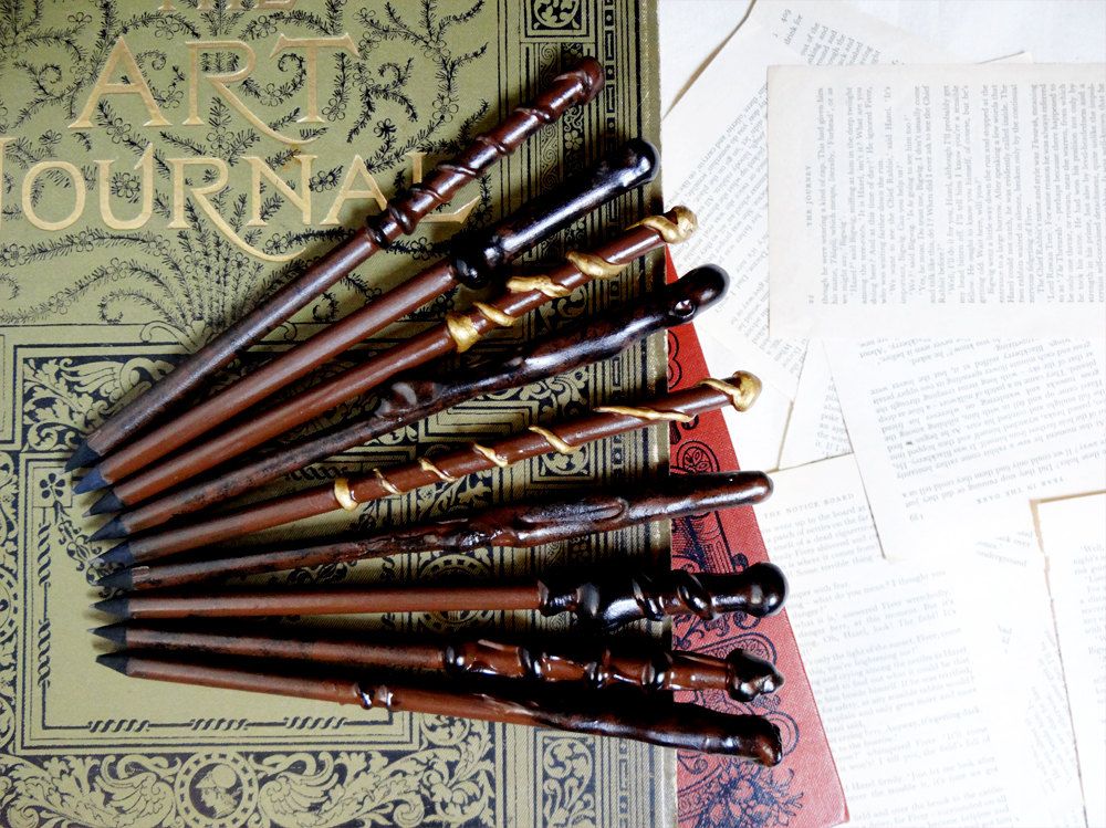 Magic Wand Pencils Back To School Literary Gifts Book Lover Magic Wand Pencil Stationery Wizard By Infiniteanddarling
