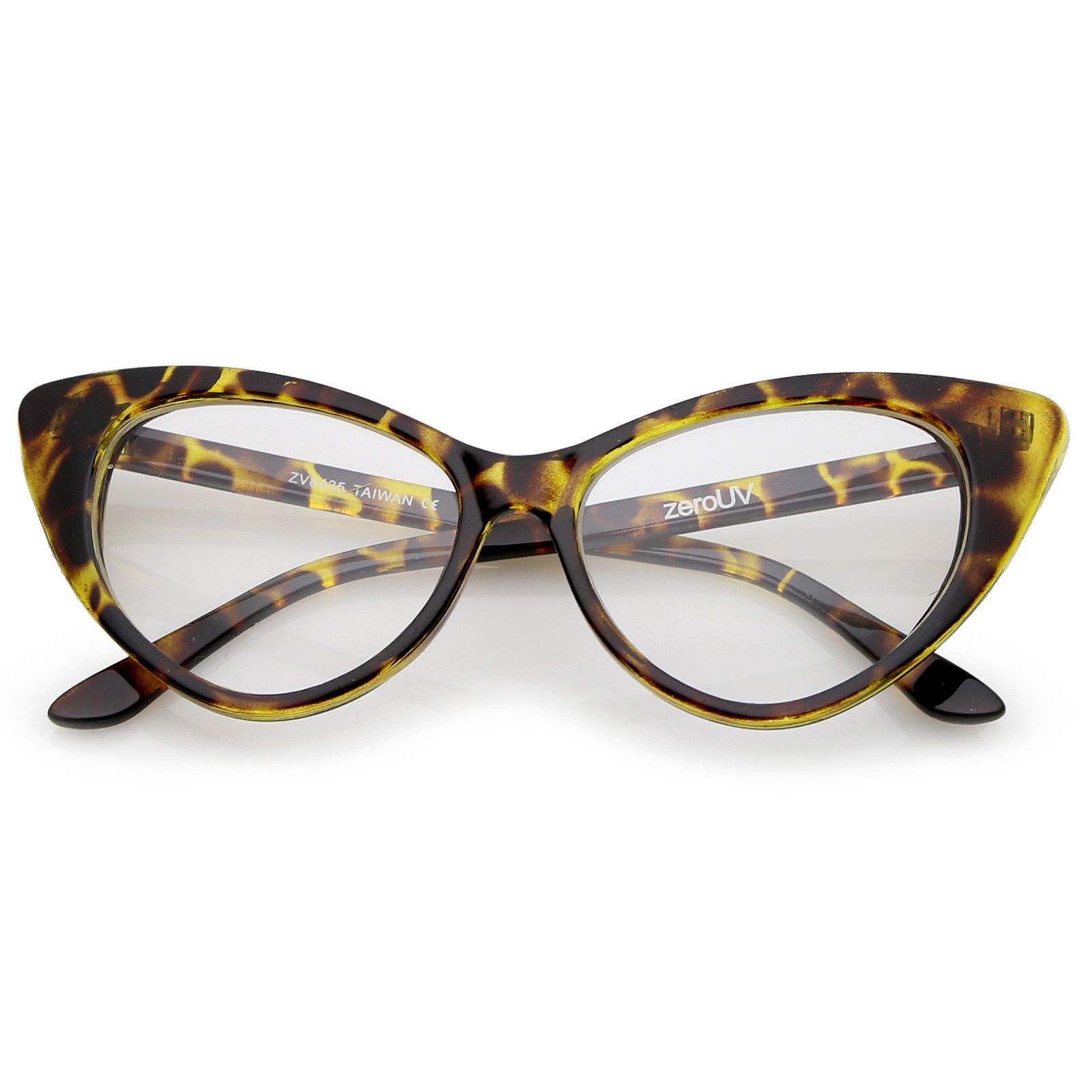 Womens EXAGGERATED VINTAGE RETRO Style Clear Lens EYE GLASSES Unique Black Frame