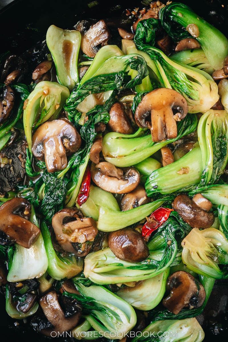 Bok Choy and Mushroom Stir Fry