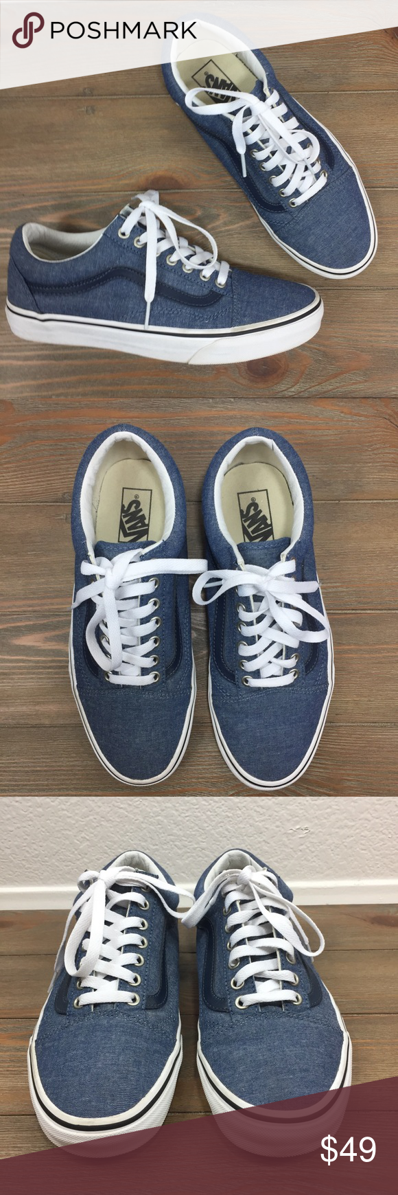 Vans Old Skool Denim Men's 8.5 Women's 10 Vans Old Skool Vans Old Skool Denim Men's 8.5 Women's 10 Vans Old Skool
