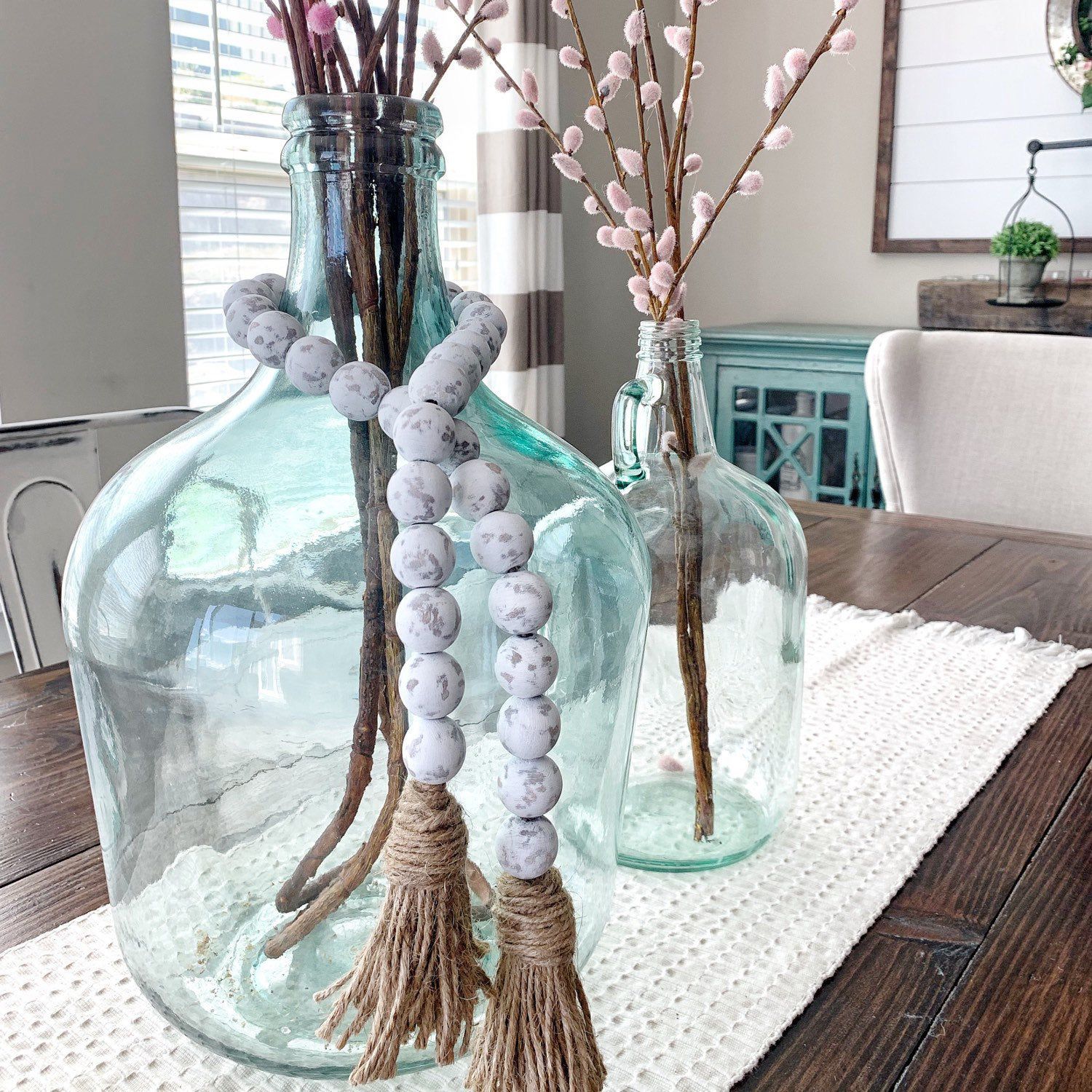 Distressed Wood Bead Garland Glass Jar Decor Wood Beads Farmhouse Decor Rustic Decor Wood Bead Garland Wooden Bead Garland Decorative Glass Jars Distressed Wood Bead Garland Glass Jar Decor Wood Beads Farmhouse Decor Rustic Decor Wood Bead Garland Wooden Bead Garland Decorative Glass Jars
