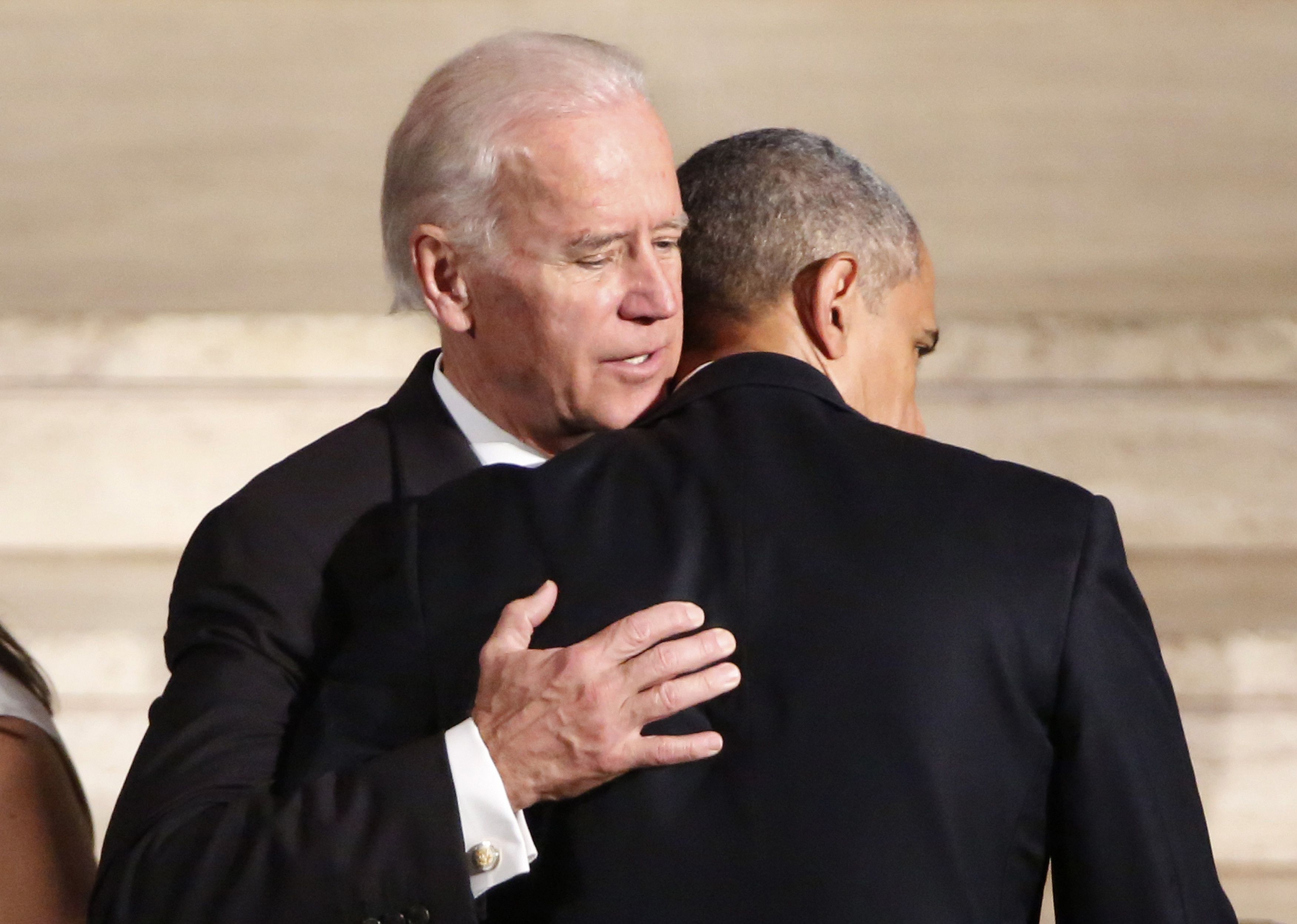 President Barack Obama Hugs Vice President Joe Biden During Funeral President Barack Obama Hugs Vice President Joe Biden During Funeral