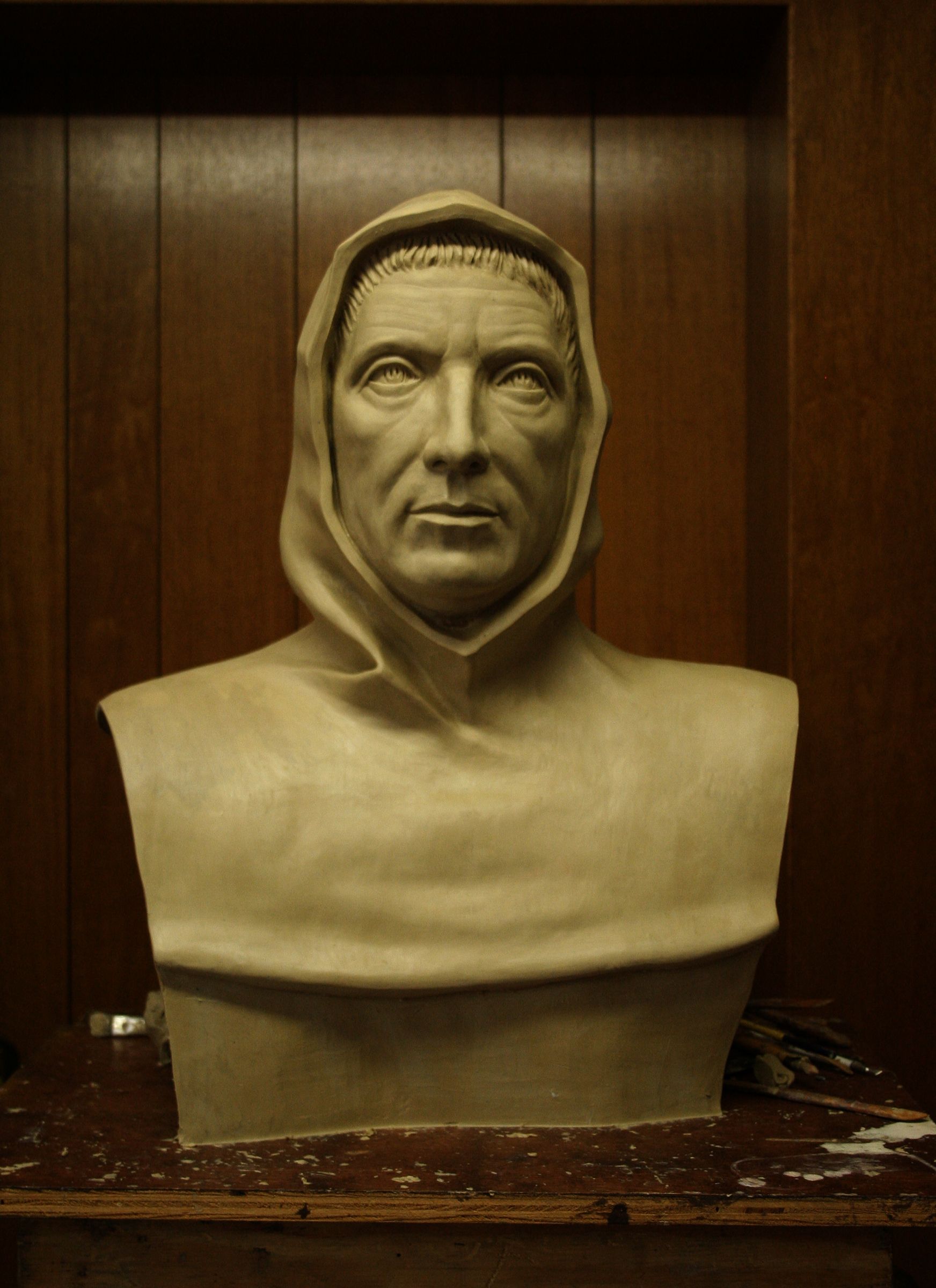 Fra Luca Pacioli- bust Luca Pacioli, Lucas, Buddha Statue, Bronze, Bust