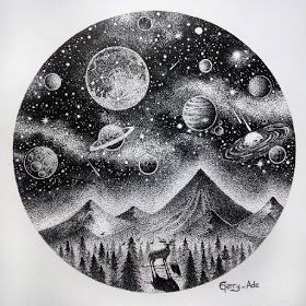 Dessins pointillés Fineliner en 2020 (avec images) | Dessin galaxie