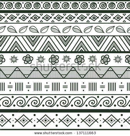 tribal striped hand drawn seamless pattern geometric black white tribal patterns