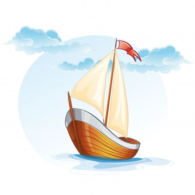 Мультфильм изображение деревянной парусн... | Premium Vector #Freepik #vector #water #cloud #cartoon #ship Pirate Cartoon, Boat Cartoon, Cartoon Images, Cartoon Clouds, Boat Vector, Ship Vector, Boat Silhouette, Silhouette Vector, Sailing Logo