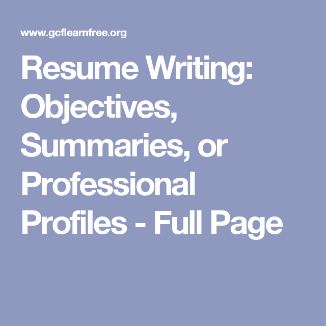Writing Objective For Resume Magnificent Resume Writing Objectives Summaries Or Professional Profiles . Writing Objective For Resume Fair Resume Writing Objectives Summaries Or Professional Profiles .