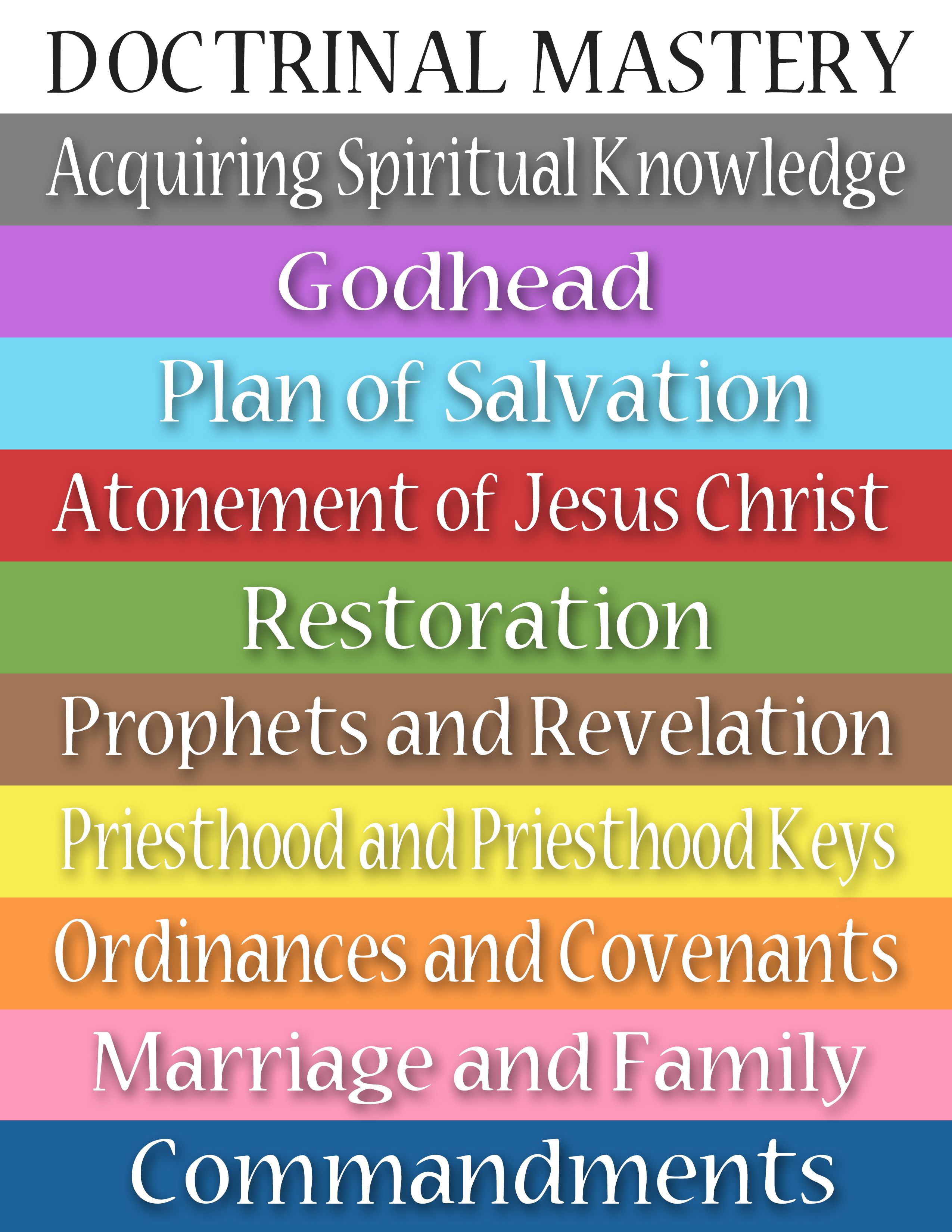 Doctrinal Mastery Color Key Scripture Mastery, Spiritual Church, Lds Seminary, Doctrine And Covenants