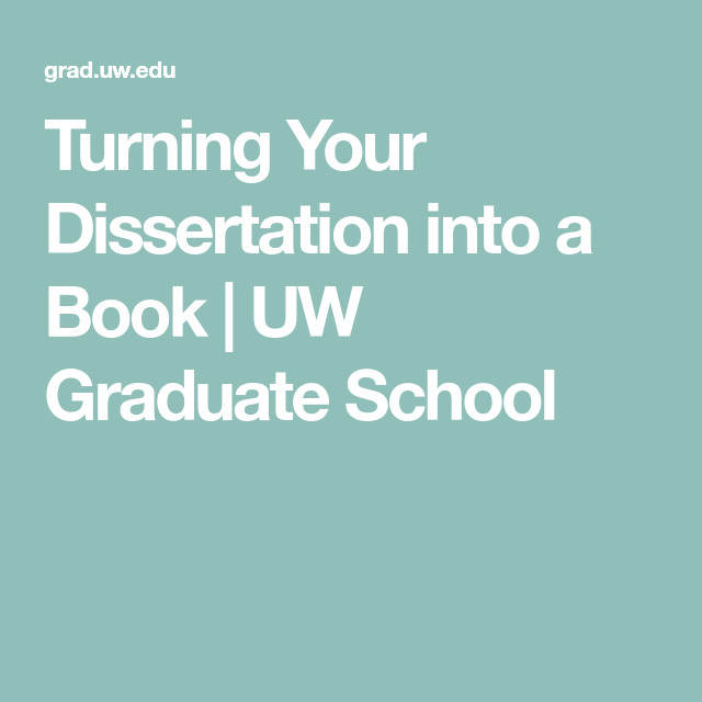 Changing dissertation into book