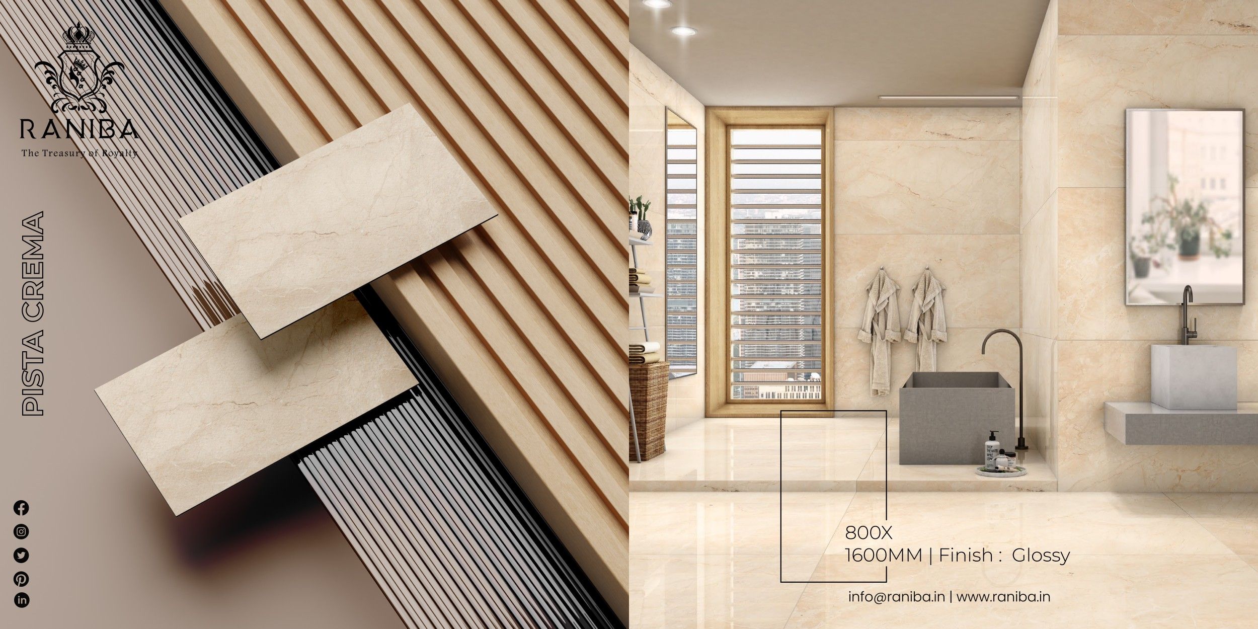 PISTA CREMA || 800 X 1600 MM For more visit our website https://raniba.in #Raniba #usa #uk #Collection #Gvt #tile #porcelain #woodtiles #glazedvitrifiedtiles #naturalsurface #ceramic #innovation #porcelaintiles #morbi #creative #πλακάκια #pločice #manufacturer #dlaždice #exporter #vitrifiedtiles #floor #wall #interiordesign #design #interior #architecture #tiledesign #india Parking Tiles, Vitrified Tiles, Wood Tile, Digital Wall, Tile Design, Porcelain Tile, Wall Tiles, Interior Design, Interior Architecture