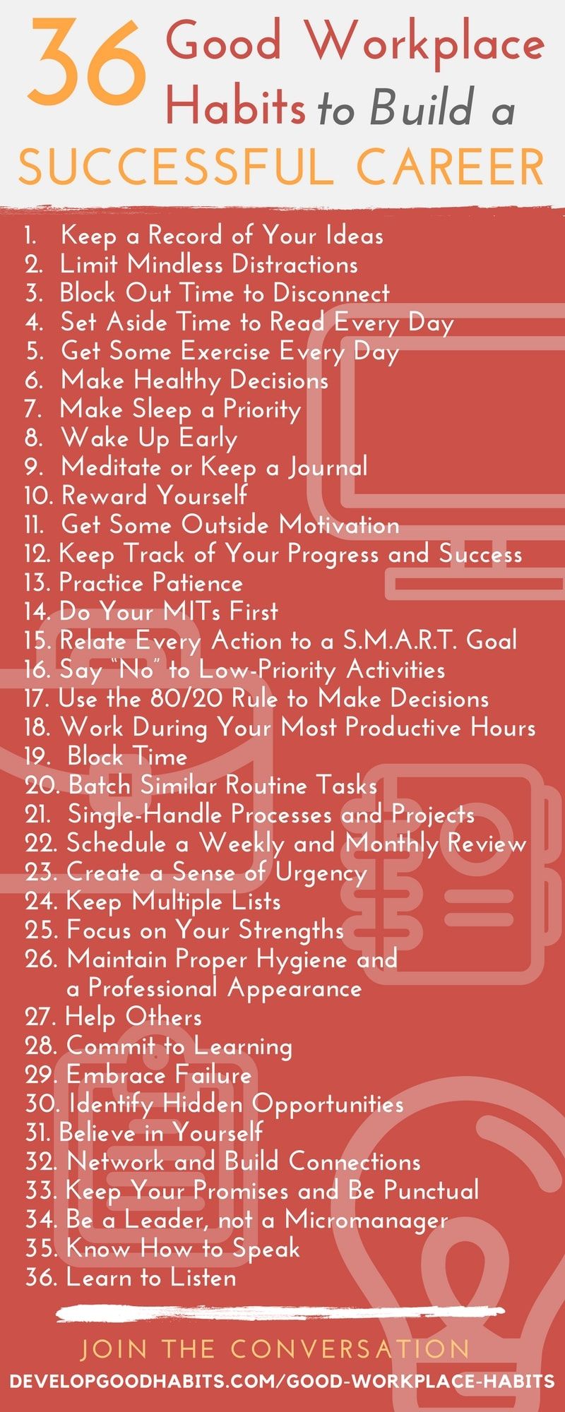 36 good workplace habits to build a successful career work what are some good career goals