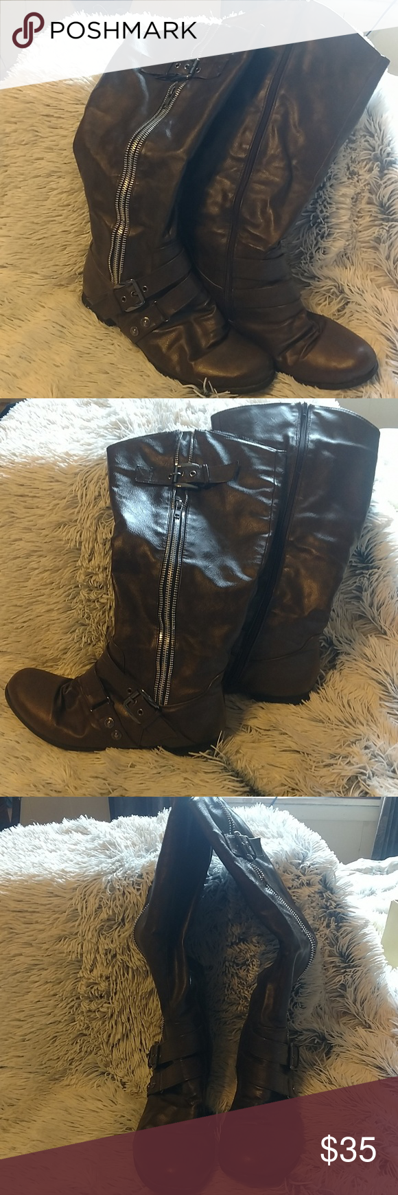 brown lace in boot zippers
