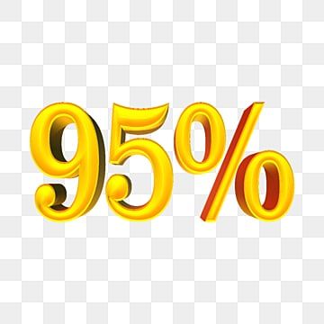 Yellow Background 3d Images, 3d 95 Percent Offer Number Isolated On Transparent Background With Glossy Yellow Color, 95 Percent Offer, 100, 3d PNG Image For Free Download