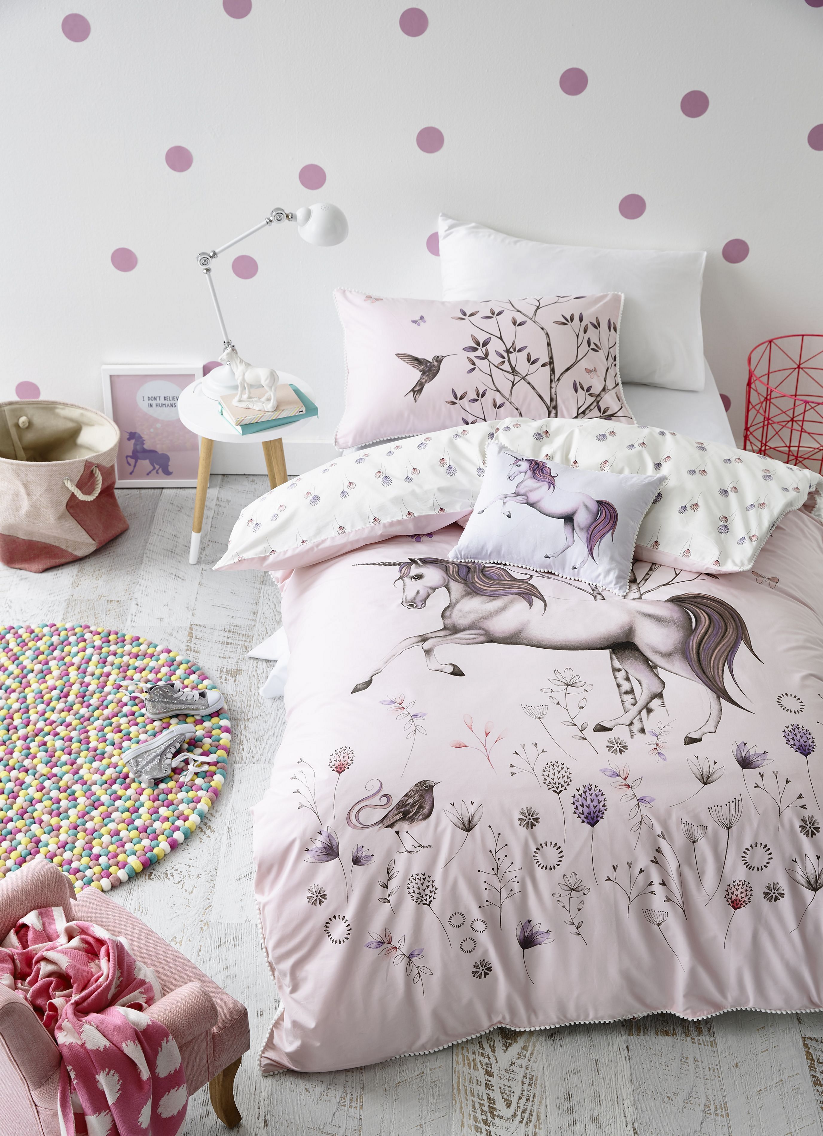 STARDUST UNICORN JUNIOR COT BED DUVET COVER SET TODDLER