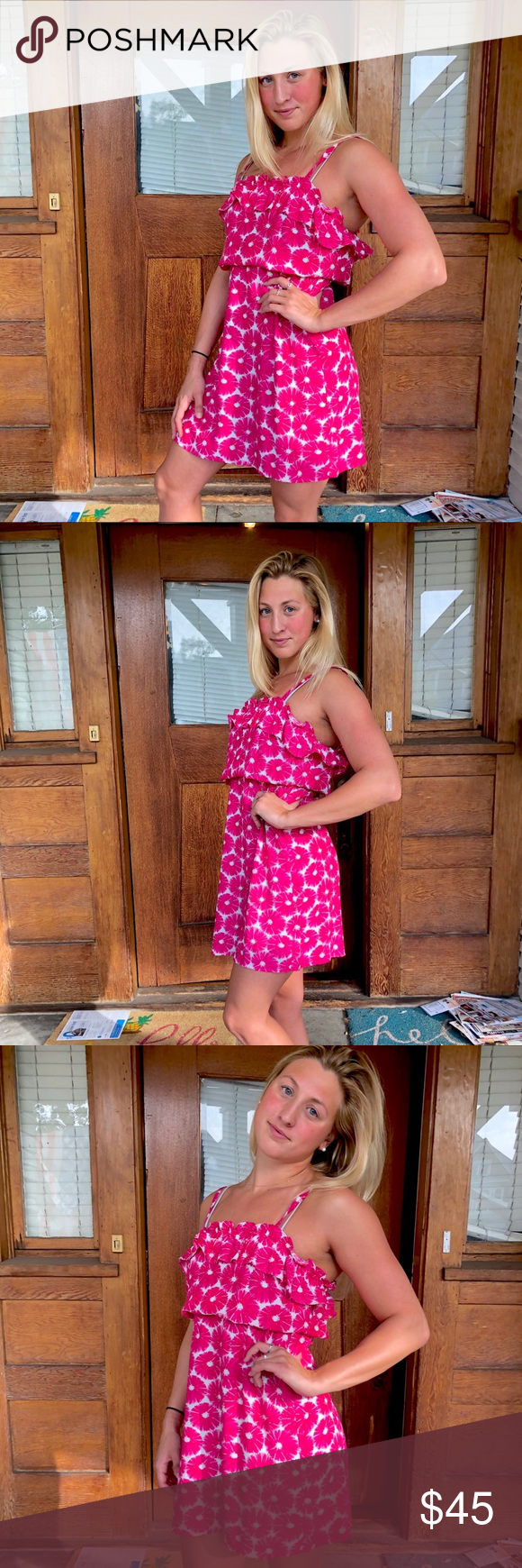 NEW Vinyard Vines Pink Floral Dress Size-Small New flowy pink floral dress. Cool material- Has the o...