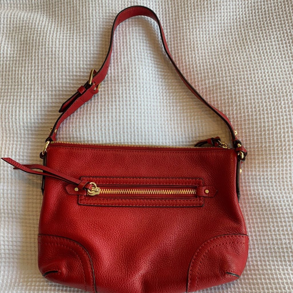 Michael Michael Kors Bags | Michael Kors Red Leather Shoulder Bag | Color: Red | Size: Os