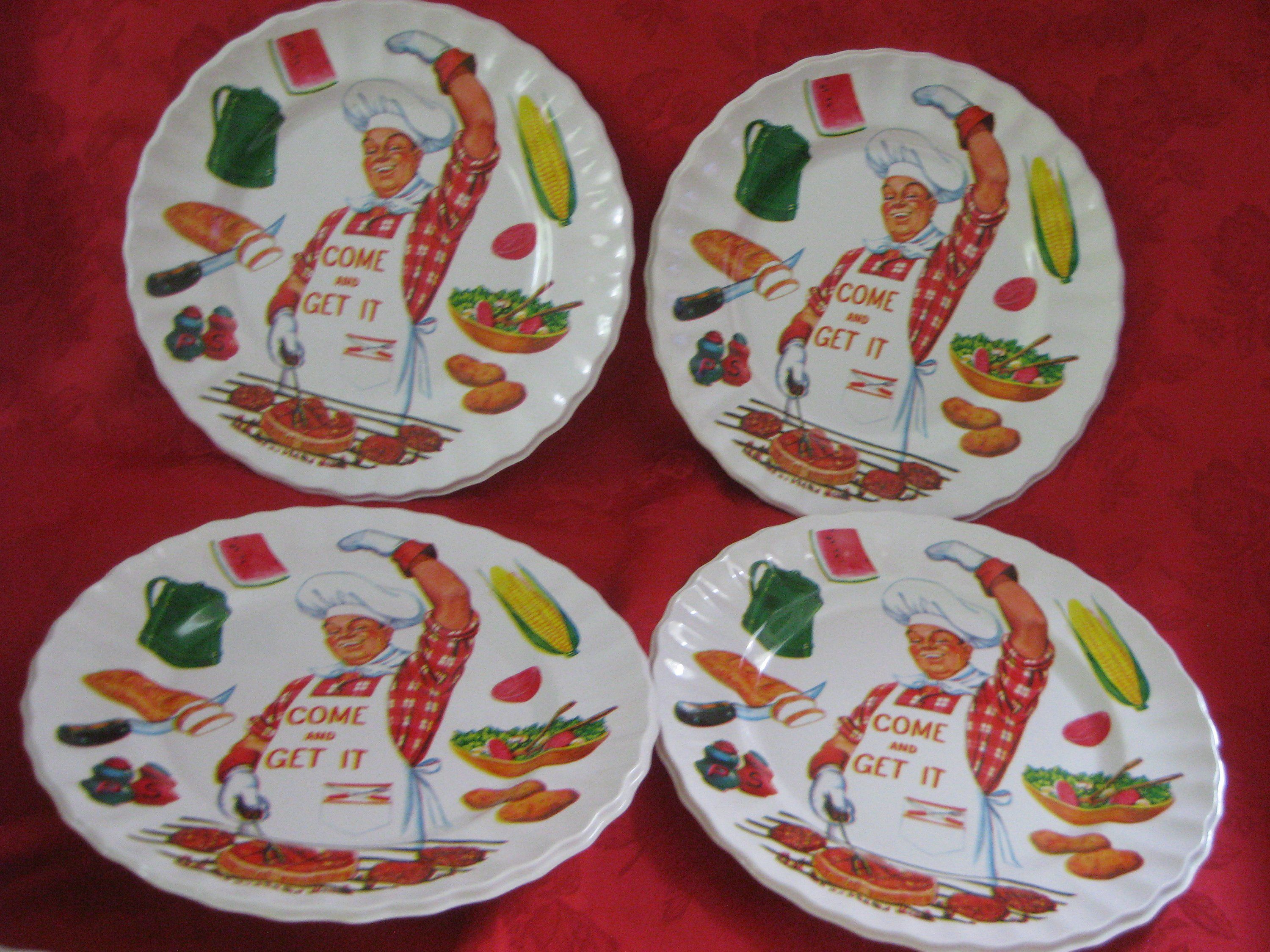 Vintage Set Of 4 Plastic BBQ Chef Plates Etsy Bbq Plates Chefs Vintage Set Of 4 Plastic BBQ Chef Plates Etsy Bbq Plates Chefs