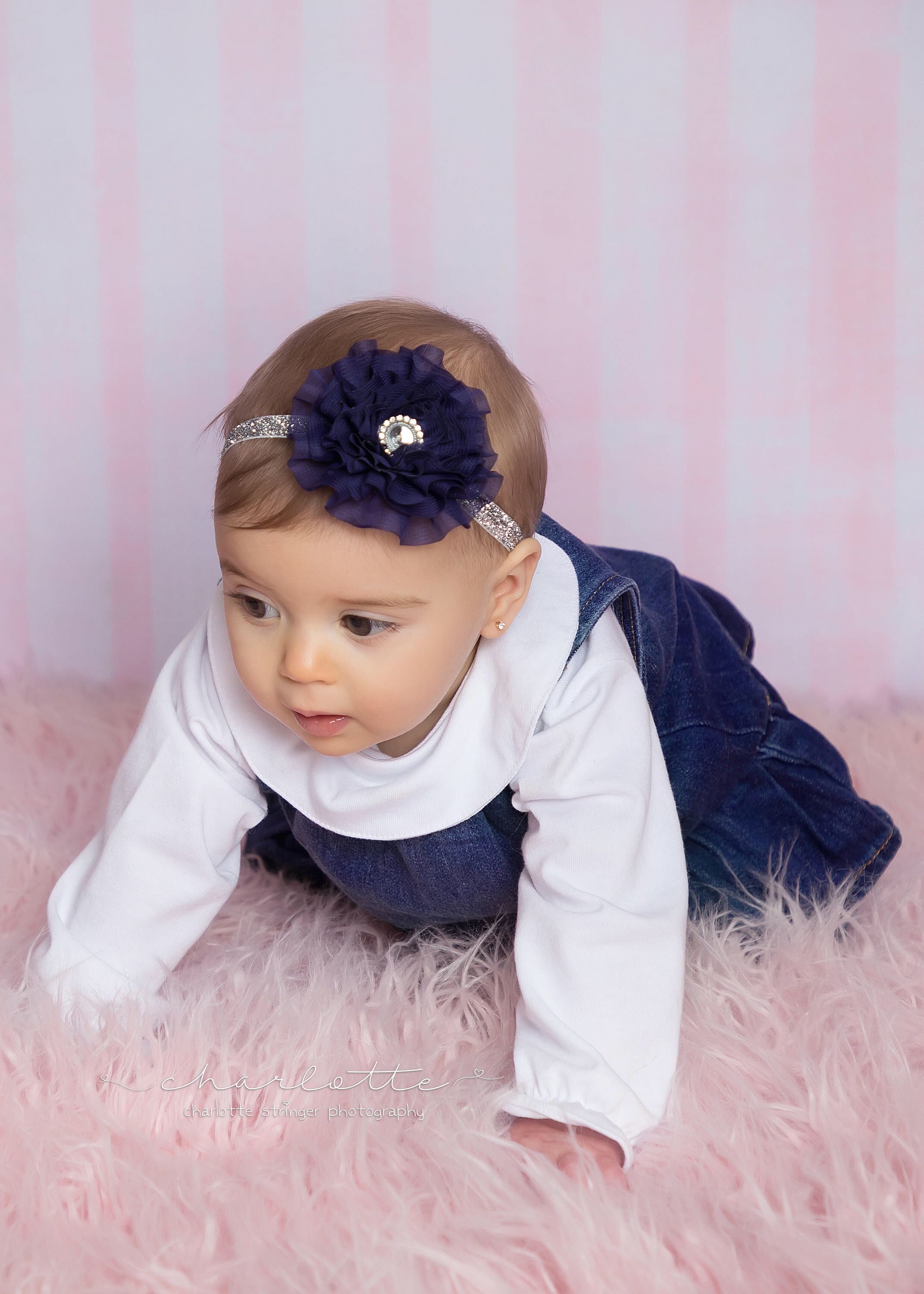 Baby Girl Style Blue Baby Headbands Shabby Flower Headbands Set of 3 Baby Girl Headband Headband Hairstyle