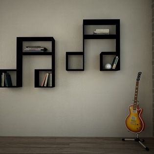 LaSiDo Bookcase - Wall Shelf Black - Decortie- houzz.com #book #bookshelves #livre⎜Étagères et bibliothèques #musicdecor