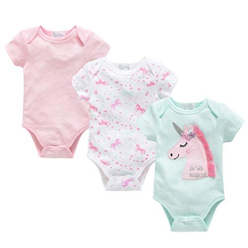 Liabel Confezione da 3 Body Neonato Mezza Manica Baby in Cotone Felpato Assortimento Colore Celeste Fantasie Varie Non Sempre corrispondenti allimmagine. Fantasie Assortite