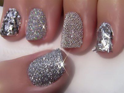 39 Glitter Nail Polish Ideas With Images Silver Glitter Nails