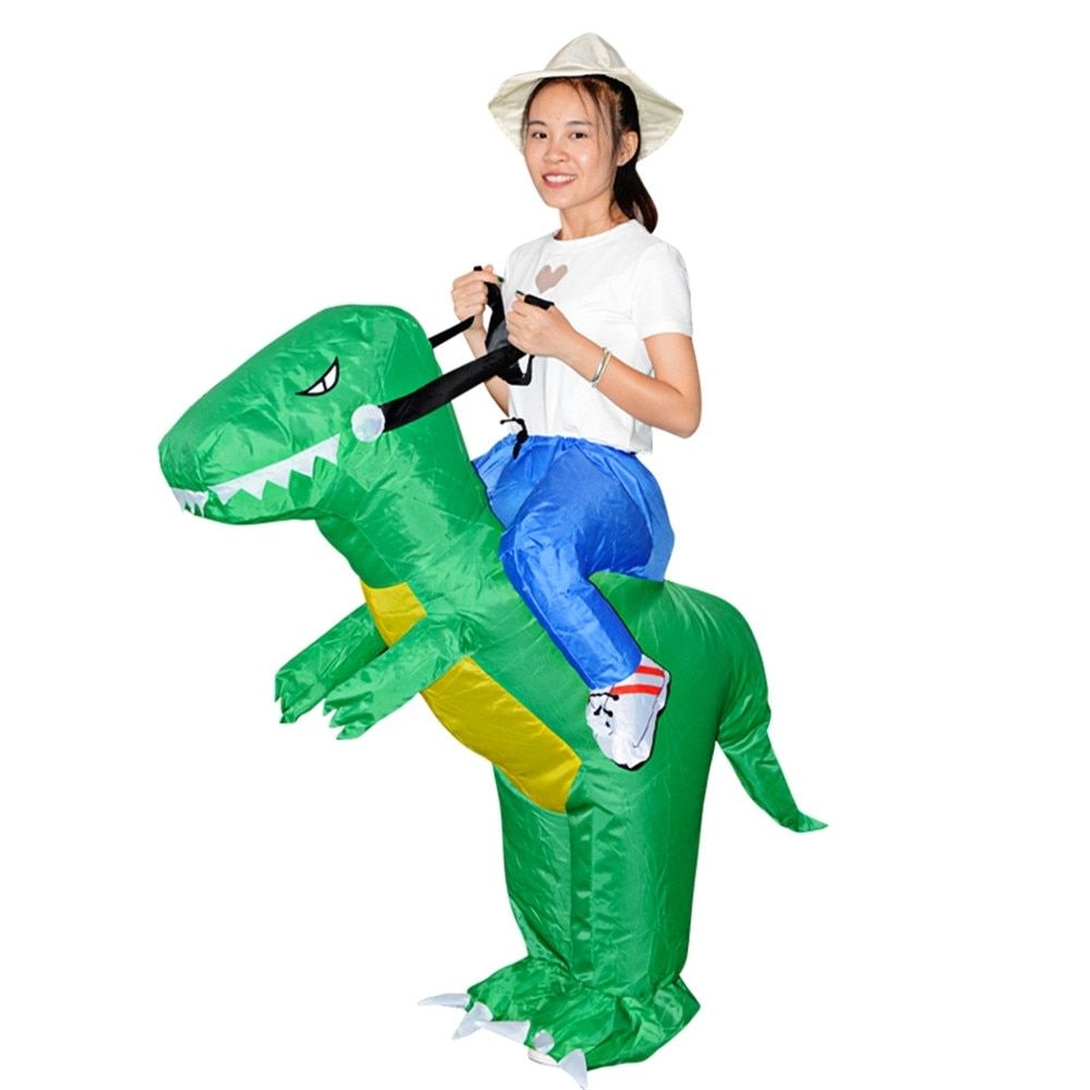 Funny Dinosaur Riding Inflatable Kids Suit Cosplay Costume Fancy Dress Party