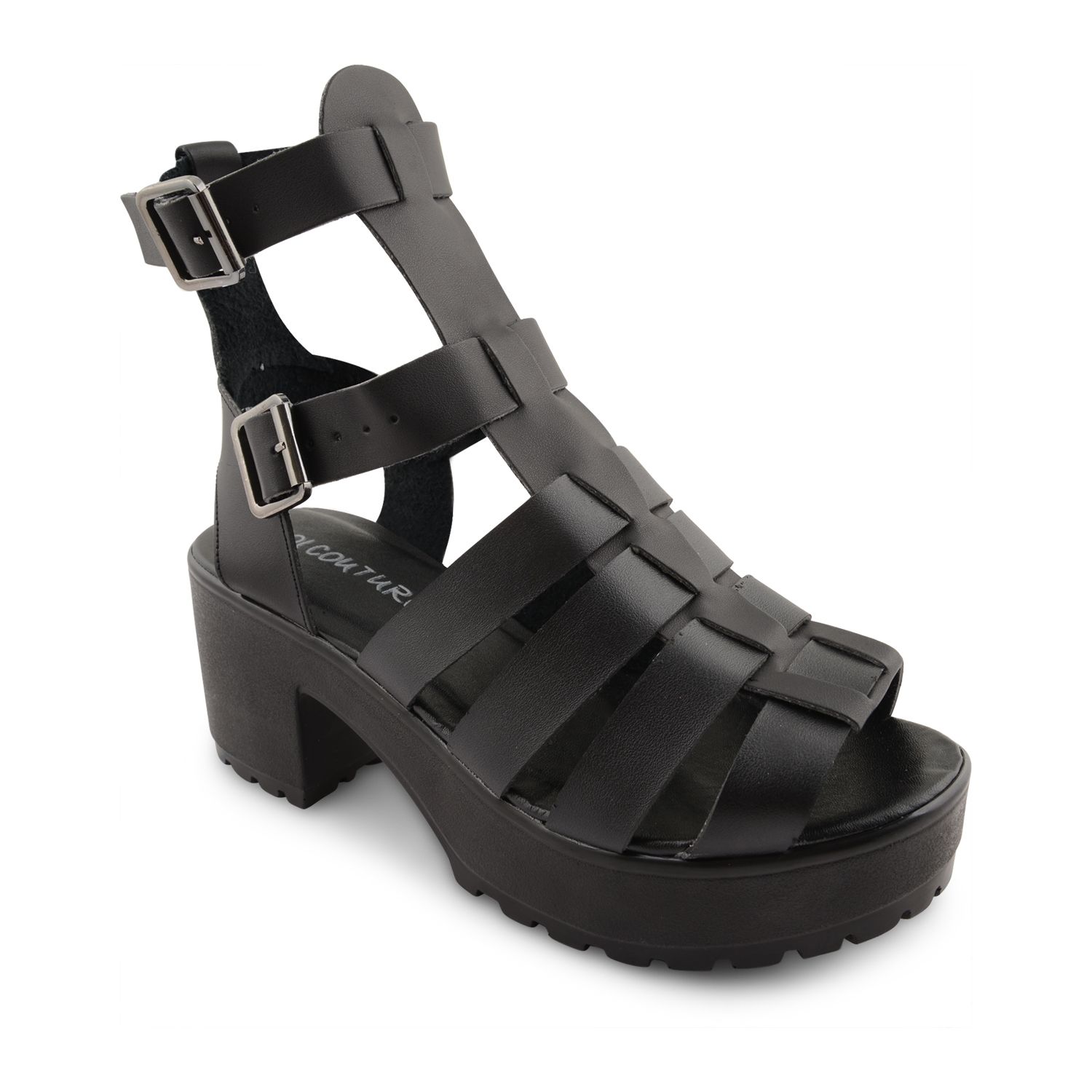 NEW WOMENS GLADIATOR CUTOUT GIRLS SANDALS PLATFORM CHUNKY BLOCK HEEL LADIES SIZE