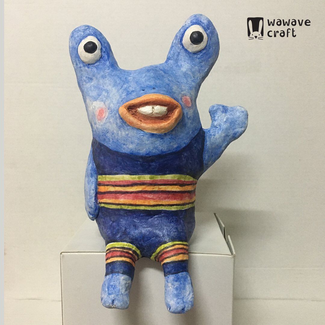 Wawavecraft On Instagram Blue Monster Das Clay Air Dry Clay Structure Made From Recycle Material Height 13 Cm Weight Air Dry Clay Dry Clay Clay Crafts