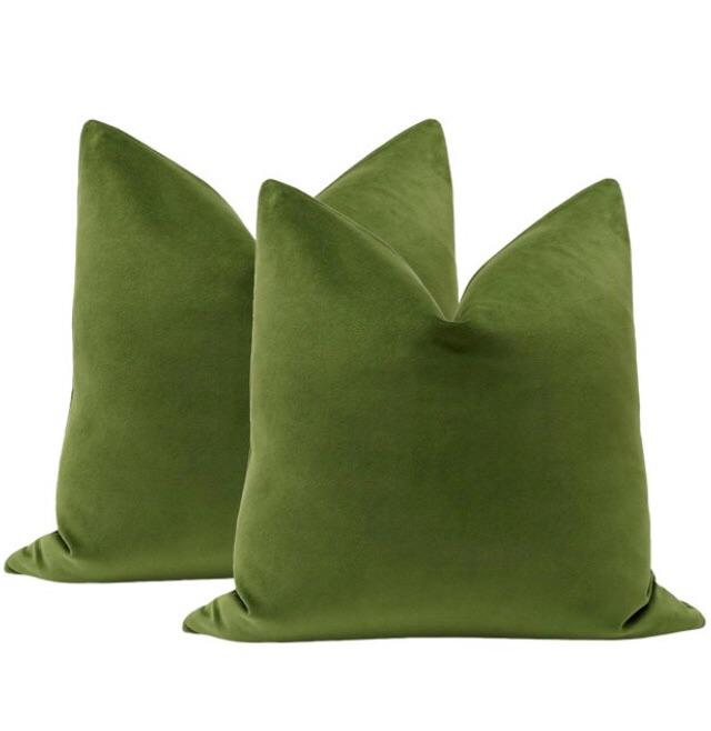 Green Velvet Pillow Cover Olive Green Velvet Pillow With Tassels