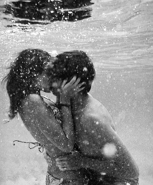 Curly couple makeout shower