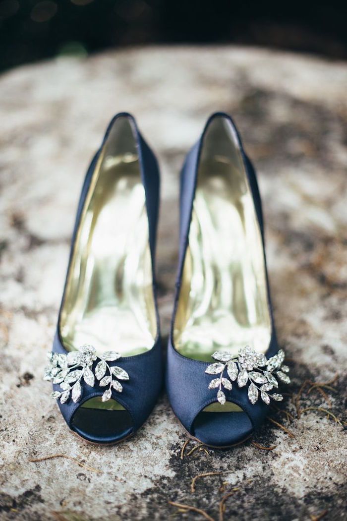 Blue Wedding Ideas With Beautiful Charm Shoes Pinterest Featured Photographer Lisa Poggi Gorgeous Blue Wedding Shoes Idea Navy