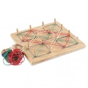 Rubber Band Board Used Graph Paper Taped To Board And Drilled Thru It To Ensure Right Spacing Outer Edge Set Nails I Woodworking Projects For Kids Band Nails Paper Tape