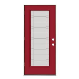 Jeld Wen Decorative Gl Roma Red Fibergl Painted Entry Door Jeld Wen Decorative Gl Roma Red