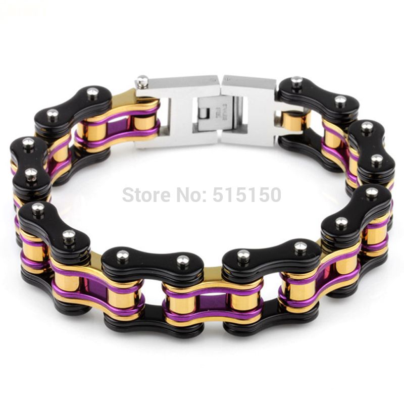 Mens Bracelet Stainless Steel Curb Chain Link Cuff Bracelet Bangle for Men Punk Biker Motorcy Bracelet
