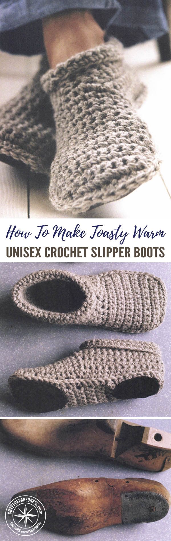 How To Make Toasty Warm Unisex Crochet Slipper Boots | SHTFPreparedness