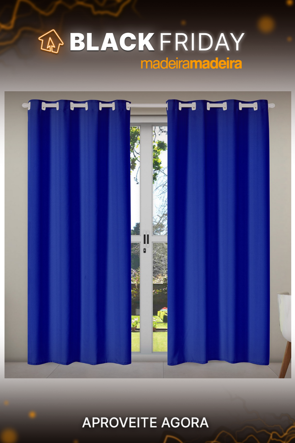 Ei, sabia que na MadeiraMadeira você pode comprar pelo Whatsapp? Mande uma mensagem que nossos consultores vão te ajudar na compra :) Oxford, Basic, Curtains, Shower, Home Decor, Products, Royal Blue Bedrooms, Door Desk, Blue Bedroom